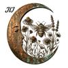 Indoor Outdoor Yard Ornaments Vintage Crescent Moon Wall Art, Fairy Witch Bee Dragonfly Iron Hanging Unique Housewarming Gifts for Her Decor,