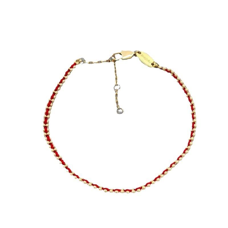 Retro Court Style Niche Design Red Rope Bracelet Female Tide