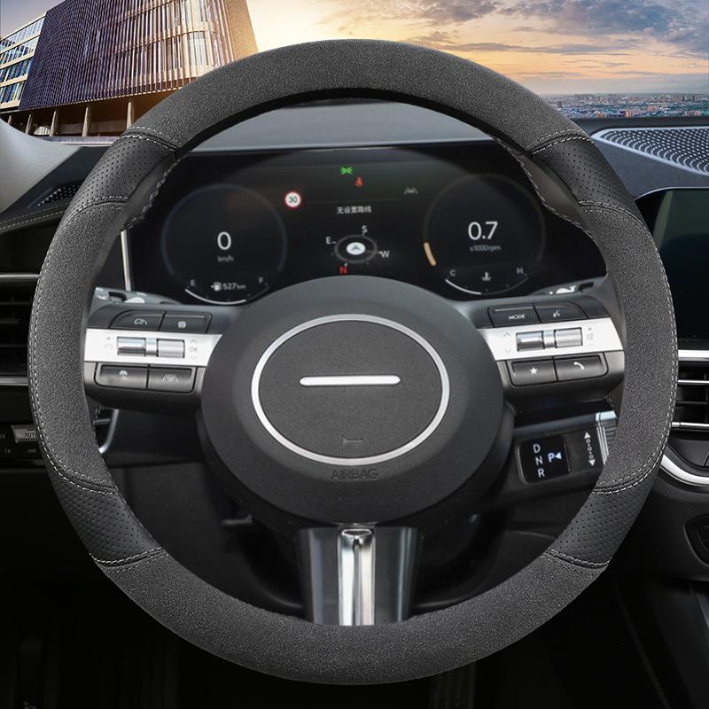 Suede Cow Car Steering Wheel Cover For Hyundai Sonata 10th 11th -2025 Kona -2025 Tucson -2025 Auto Accessories