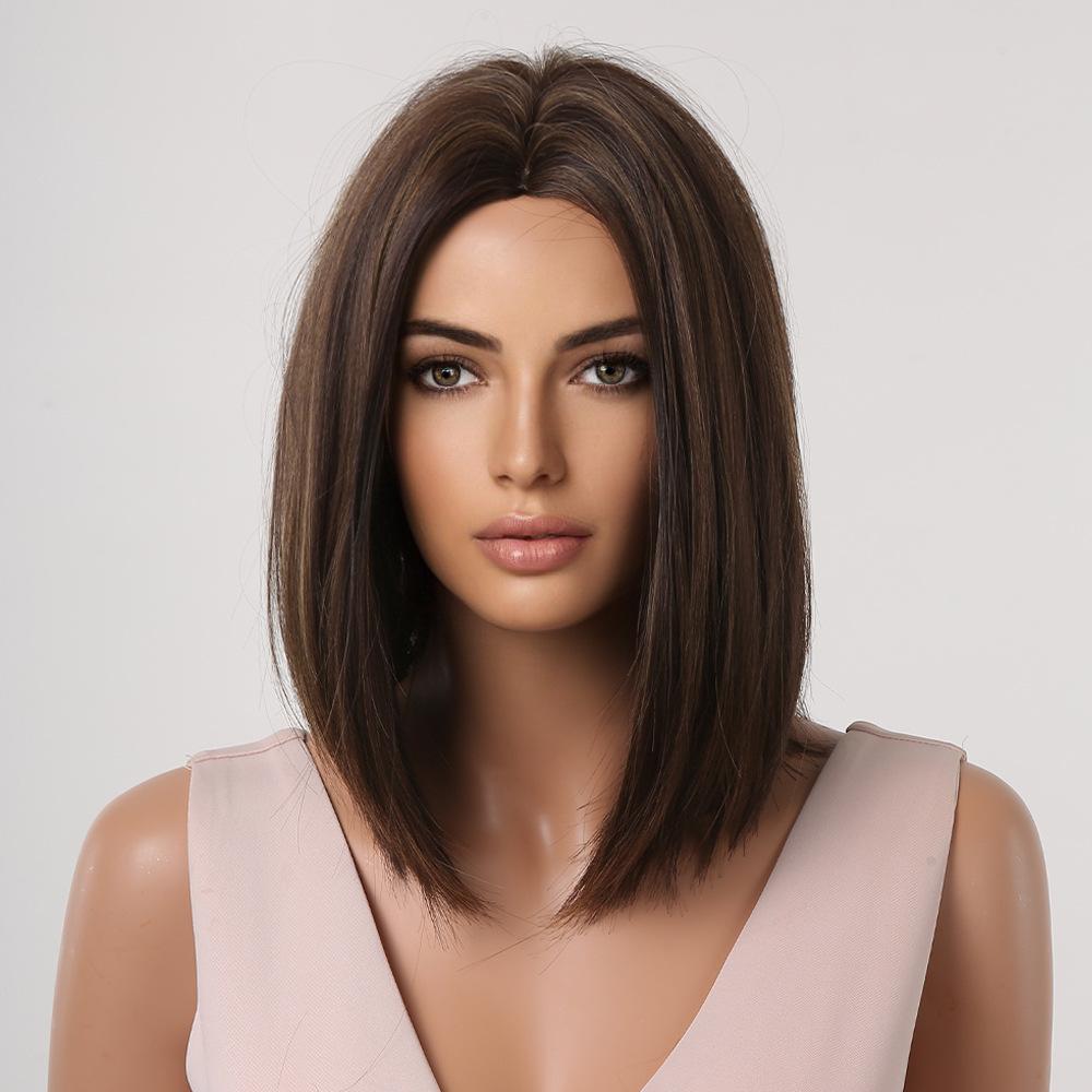 Pruik Dames Hoge Temperatuur Zijde Kort Haar Zomer Natuurlijke Kleur Bobo Hoofd Temperament Leeftijdsvermindering Qi Pony Kort Steil Haar Pruik Hoofddeksel