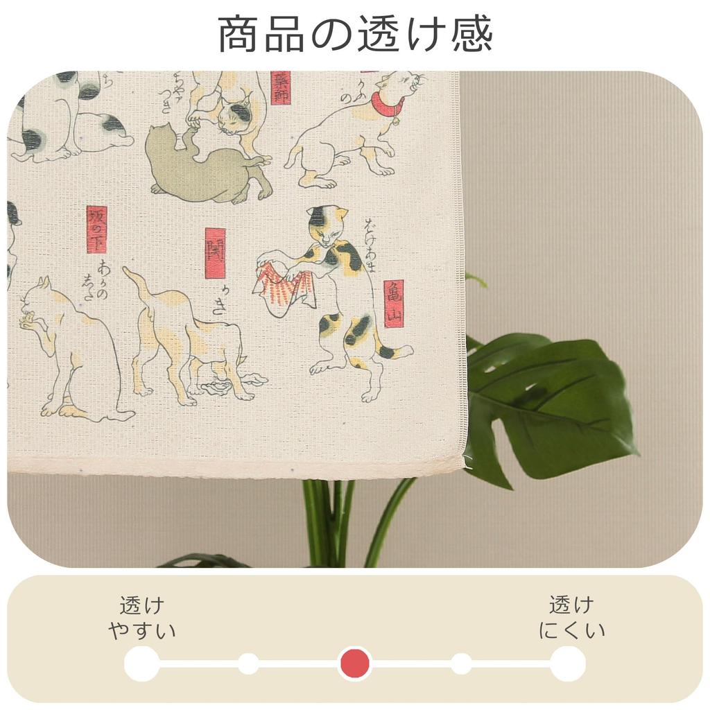Narumikk Japanese Style Noren Cat Fifty Three Cats Utagawa Kuniyoshi 53 Stations of the Tokaido Japanese Pattern Made In Japan Noren Width 85cm X