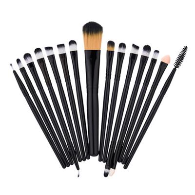 15pcs Professional Make-up Toiletry Kit Wool Makeup Brushes Gold Eyelash Eyeshadow Blending Tools