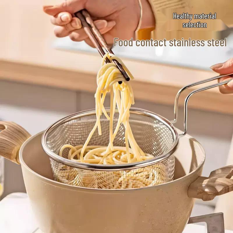 304 Stainless Steel Skimmer for Frying, Boiling, Draining & Filtering Noodles and Vegetables