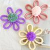 Handmade Woven Flower Wall Decoration, Multiple ColorCotton Rope Floral Decoration Nursery Artwork