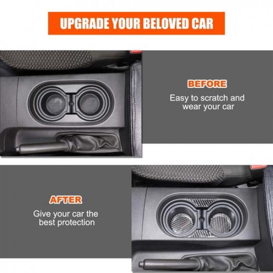 Carbon Fiber Center Water Cup Slot Sticker Trim For Nissan Frontier 2009-17