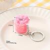 1Pcs Realistic Mini Ice Cream Soda Cup Keychains With Cherry Topping Bright Colors For Bag Decoration And Small Gifts