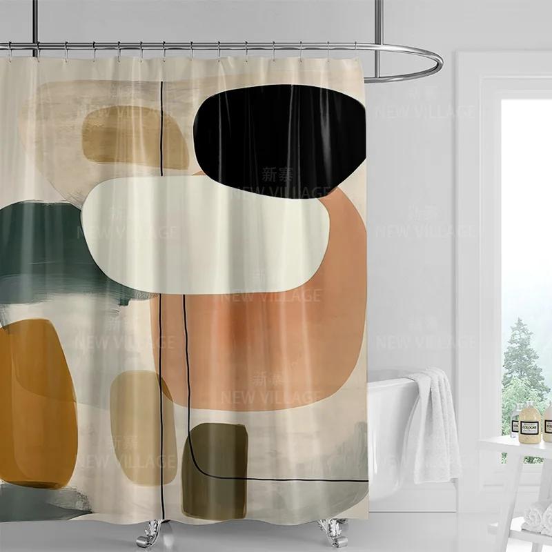 Abstrakcyjna geometryczna graffiti zasłona prysznicowa nordycki minimalny styl wodoodporna tkanina zasłona łazienkowa zasłona prysznicowa 180x200