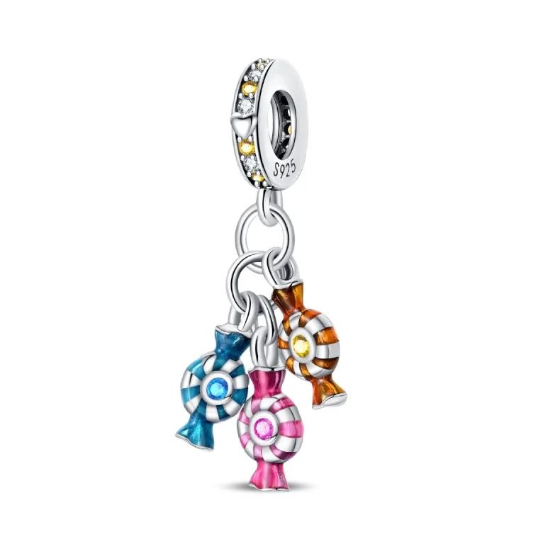 Original Copper Christmas Gift Snowflake Penguin Heart Beads Charms For Pan Bracelet Diy Women Jewellery