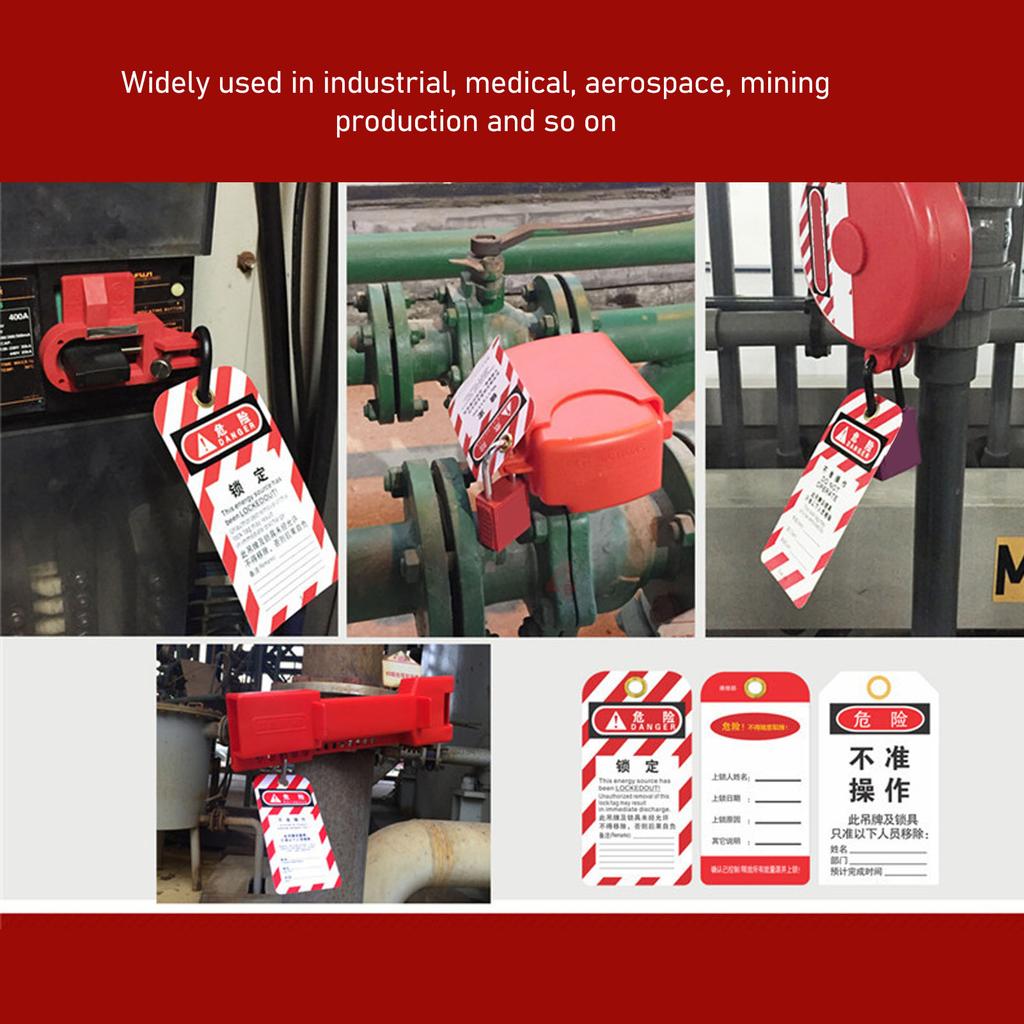 20Pcs Lockout Tagout Tags Kit PVC Plastic Reusable Engineering Safety Warning Signs Red