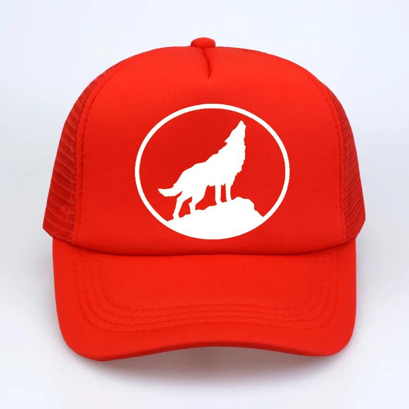

fashion print wolf baseball cap summer casual mesh trucker hat unisex adjustable Breathable visor Snapback Hats