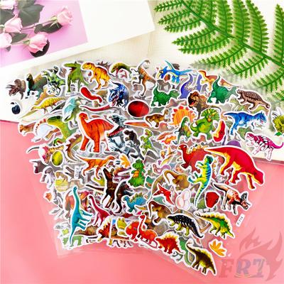 12Sheets/set Jurassic Dinosaurs  Rewards Sticker Puffy Bubble Toys Stickers