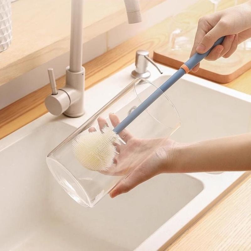 Flexible Reach Cleaning Tool For Blender Base Juice Machine Crevices Gentle On Surfaces Brush with AntiSlip Long Handle