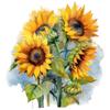 QT2492#15cm Vibrant Sunflower Waterproof Car Decorative Decal, Suitable for Cars, Laptops, Bumpers, Glass Window Sticker