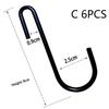 Wall Mounted Metal Coffee Cup Holder 6 Hooks Rustic Black For Kitchen Restaurant Coffee Bar