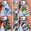 Carp Waves Crane and Brocade Pattern Phone Case for iPhone 16e 15 14 13 12 17 Pro Max Plus Air 17pro Cover Coque