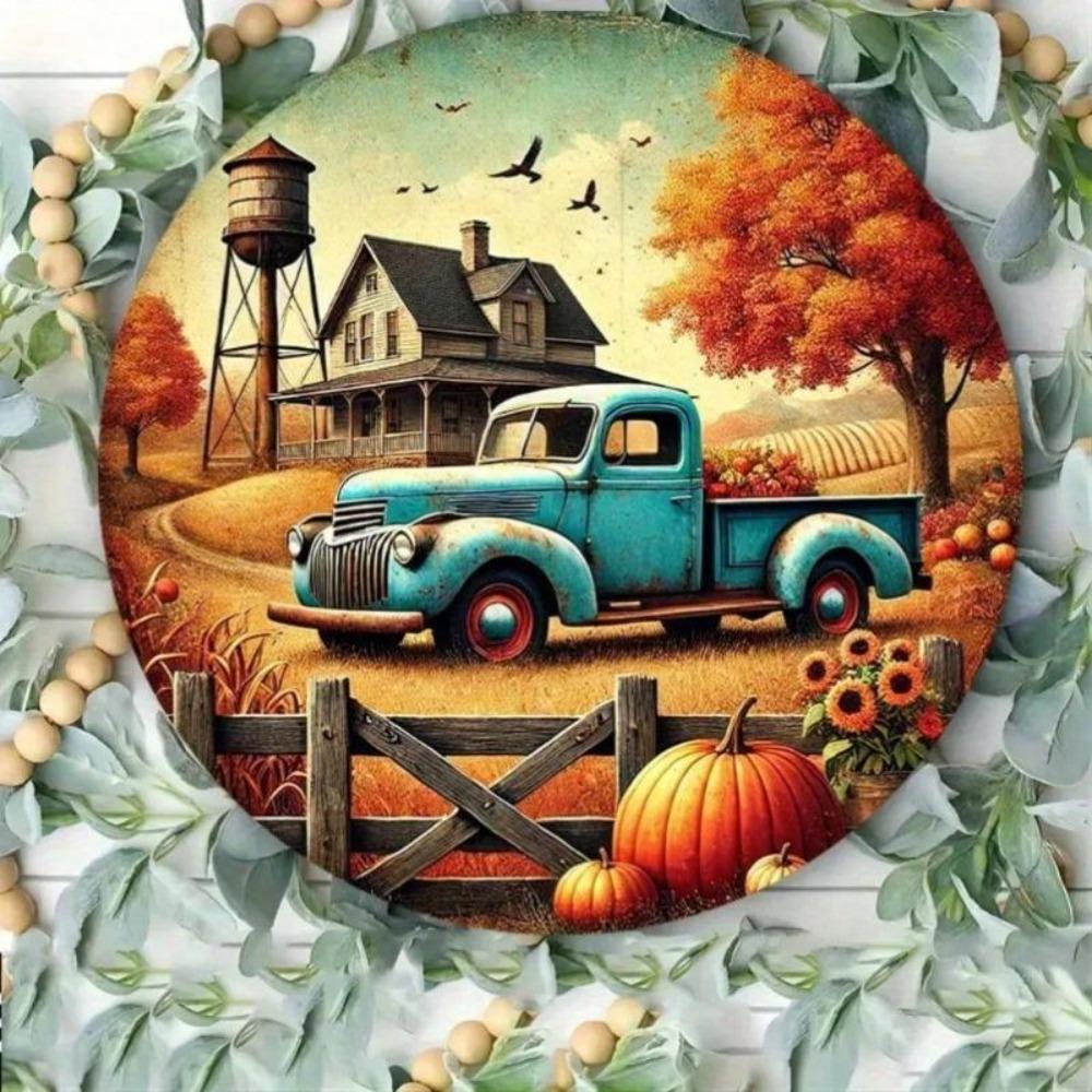 Metal Flower Wall Art Hanging Tin Sign Decor for Cafe Bedroom Library School