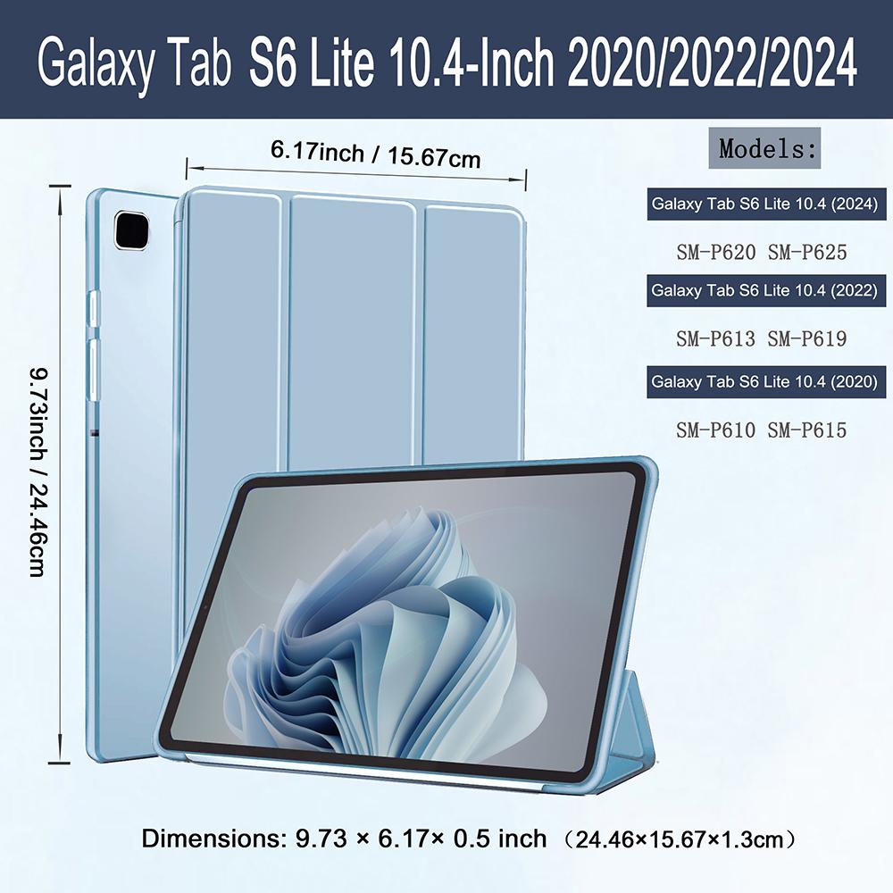 Hülle für Samsung Galaxy Tab S6 Lite 10,4'' // (SM-P620/P610/P613/P615), Magnetische Schlanke Faltständer-Hülle, Weiche Rückseite