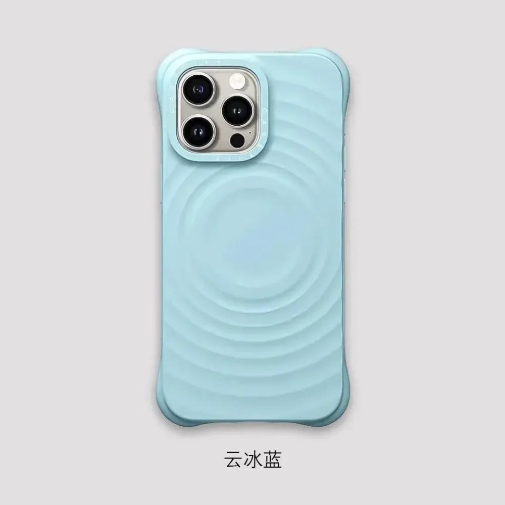 Stile INS Onde Silicone Lettere Incise Per Custodia Telefono Magsafe Per iPhone 17 Pro Max Pulsante Foto Protezione Quattro Angoli Anti-caduta Custodia Protettiva