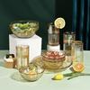 Chinese Style Light Luxury Glass Tableware 10-Piece Set