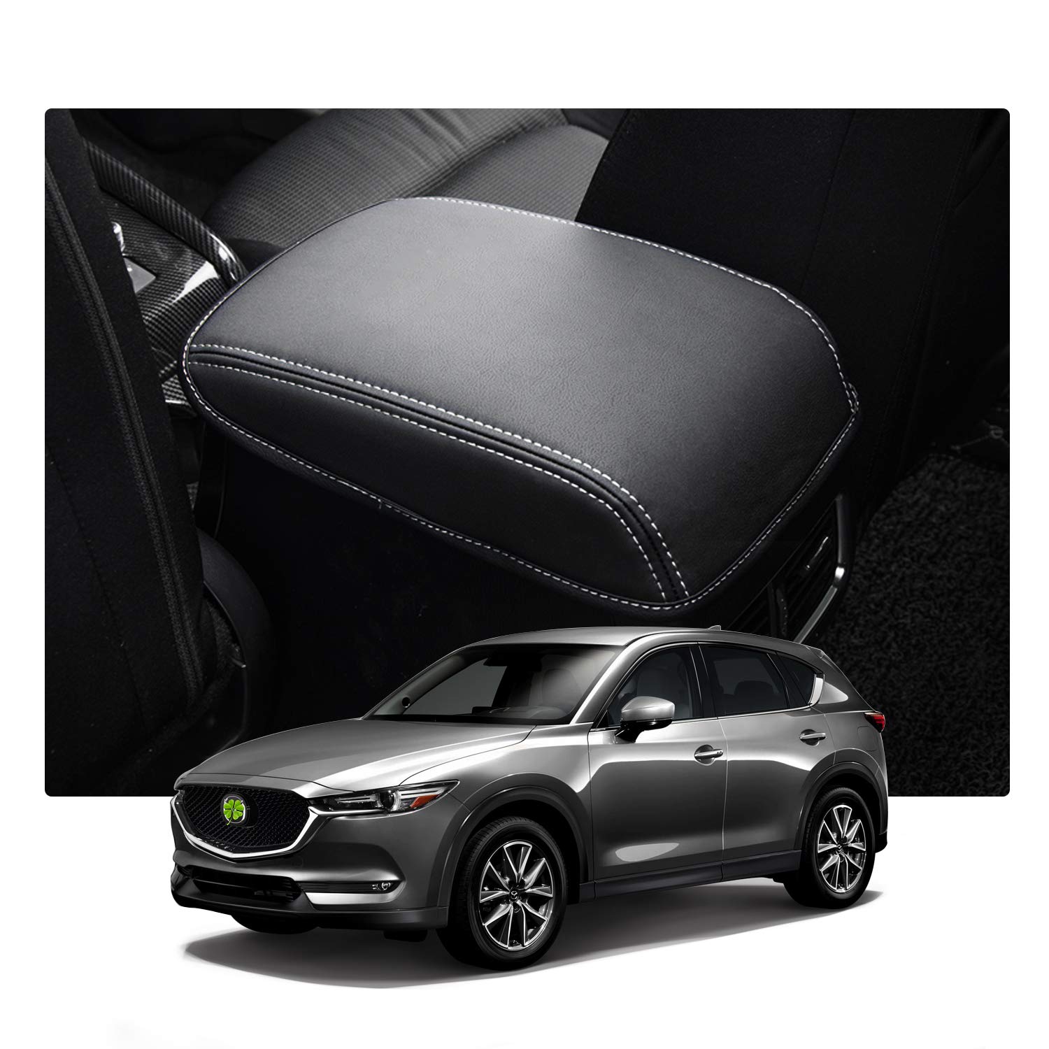 

RUIYA Чехол подлокотника для Mazda KF Series Консольный бокс Салон автомобиля Подлокотник Бокс Защита от царапин и пятен Легкий протектор бокса подлокотника CX-5 (2-е поколение), белый