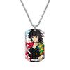 Demon Slayer Kimetsu No Yaiba Tanjiro Nezuko Stainless Steel Color Printed Dog Tag Necklace Anime Cosplay Accessory Gift For