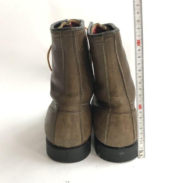 WOLVERINE Kožené šněrovací pracovní boty Vintage Velikost 12D 29.5-30.0 Hnědé 1000 Mile(POUŽITÝ)