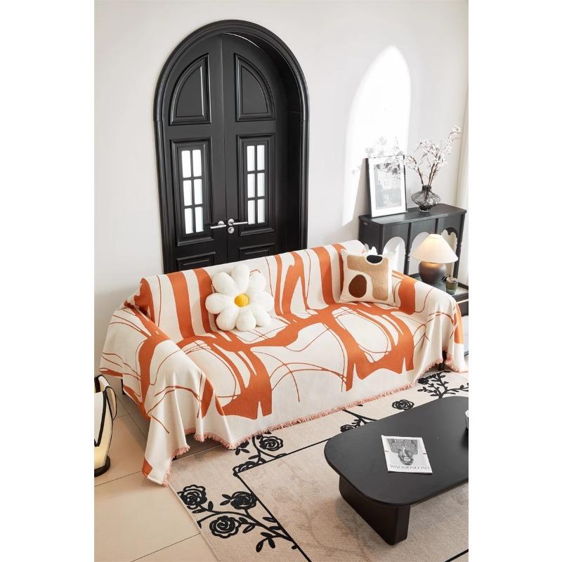 Geometric Abstract Modern Style Simple Chenille Thickened Non-Slip Sofa Cover Sofa Cover Cloth Cover Cover a Piece of Full Cover Cloth