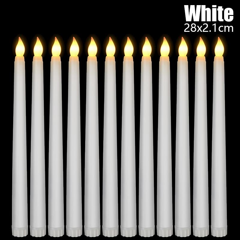 3/6Pcs LED Flameless Electronic Candles Battery Powered Taper Long Candle Light for Party Wedding Home Decoration Flashing Lamp