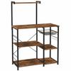 VASAGLE Range Board, Kitchen Rack with Sliding Shelf, Fits Large Microwaves, Kitchen Cart, Dish Rack, Kitchen Storage, Includes 6 S-Shaped Racks, 132c