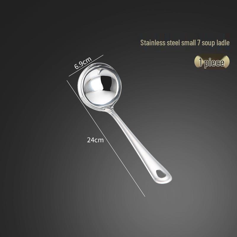 Stainless Steel Kitchen Utensil Set: Serving Spoon, Ladle, Flat Spatula, Slotted Spatula, Small Ladle