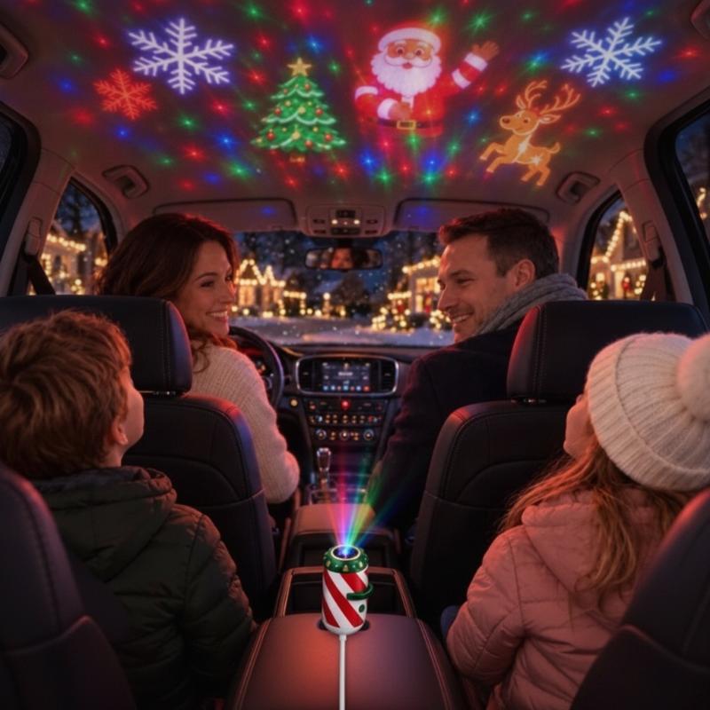 USB-Weihnachtsprojektorlicht 6/12/24 Muster Flexible LED-Weihnachts-Projektionslampe für Auto Schlafzimmer Party Dekoration