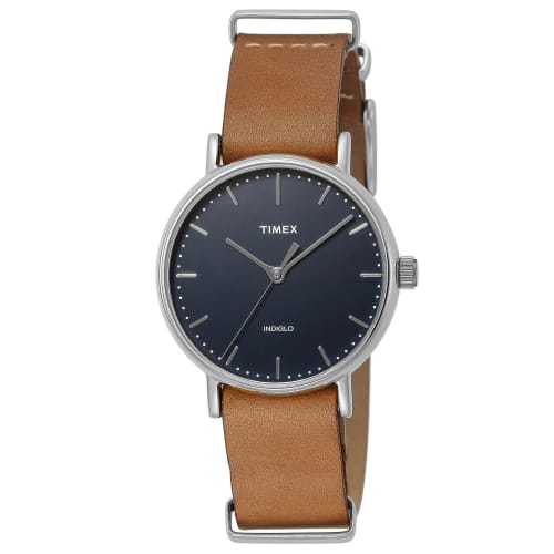 

TIMEX Weekender Fairfield Watch with Leather Strap, 37mm, TW2P98300