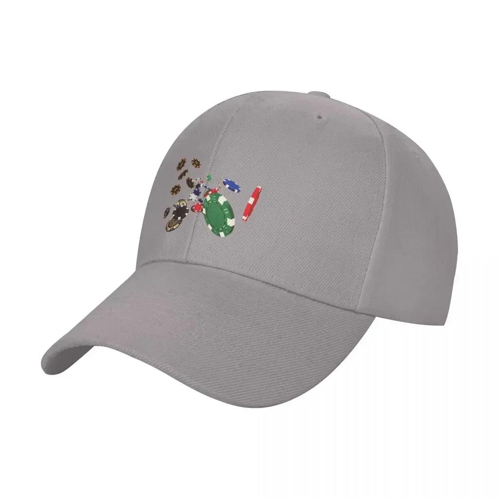 Bunch of Poker Chips And Play Money With D Effect Baseball Cap New Hat Funny hats Male Womens