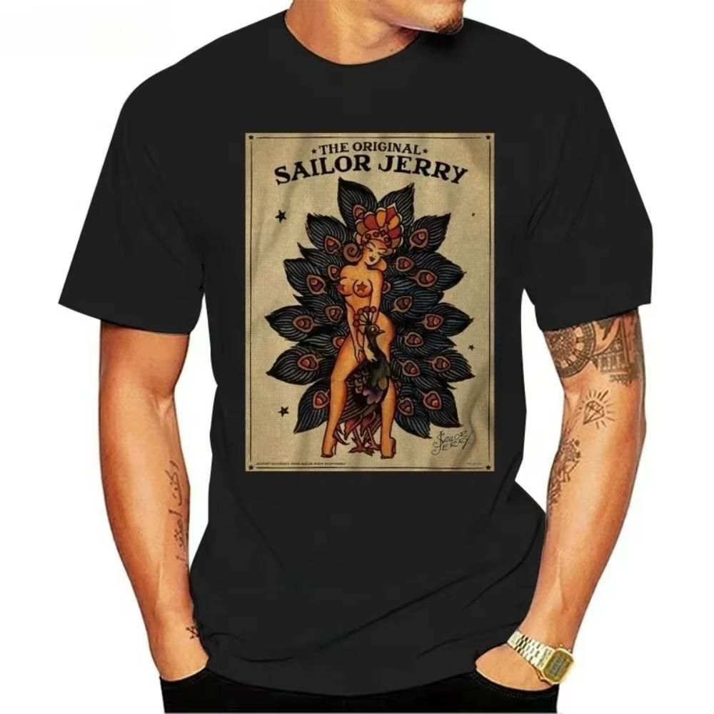 

Rum Inspired Sailor Jerry Rum Tattoo Lady Peacock Tshirt T Shirt Mens Kids 2024 Printed Tee Shirt XXXXXL чёрный