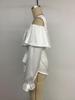 Elegant Off-the-Shoulder Ruffled Satin Blouse with Long Sleeves (Spring/Autumn 2025 Collection)