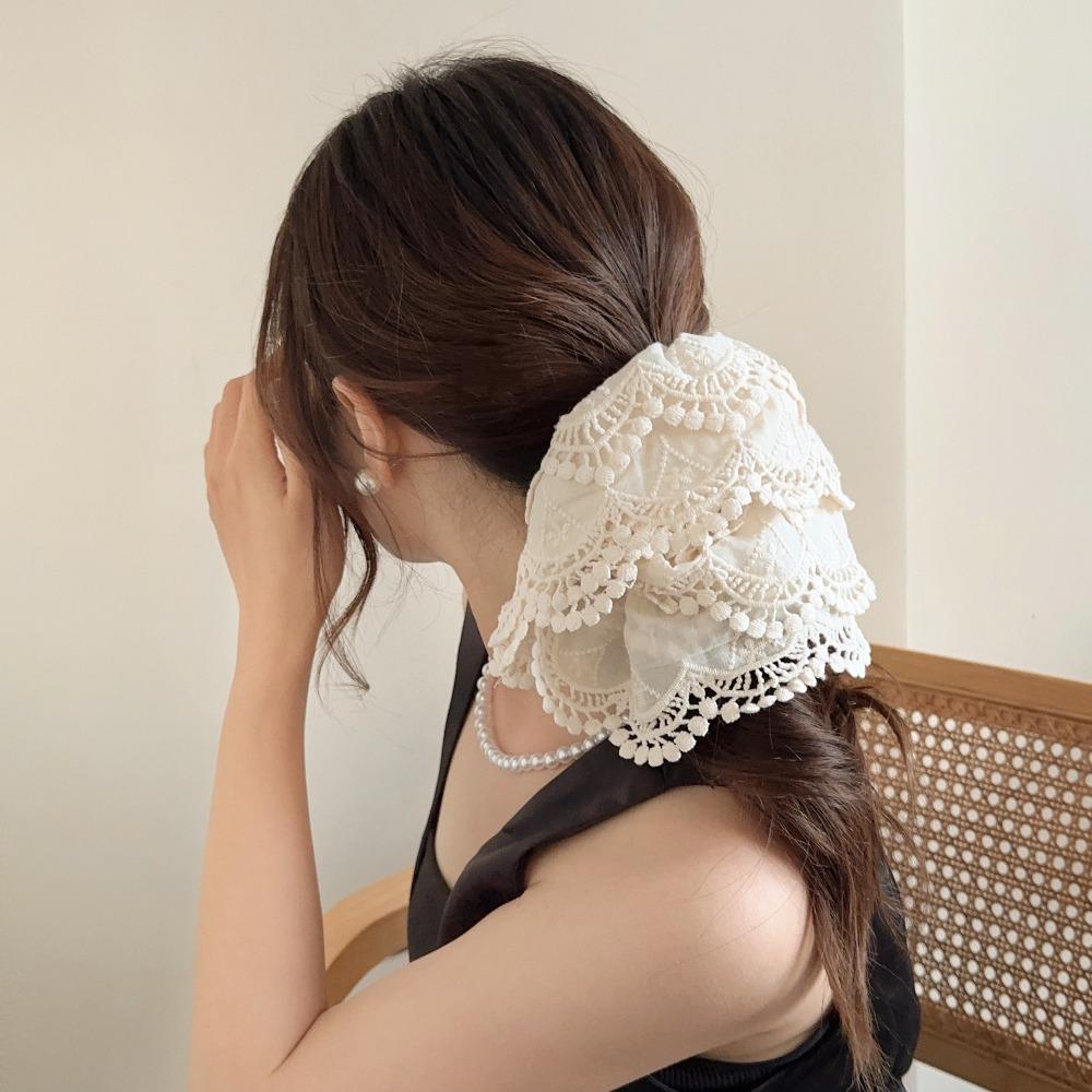 Korean Style Lace Bowknot Flower Hair Clip Ponytail Holder Hair Bands  Girls Hair Accessories