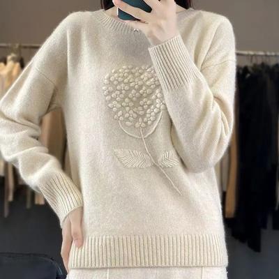 Sweater for Women Winter Cotton Thickened Pullover Warm Knitted Stretchy Long Sleeve Oversize Jumper Sweater Tops