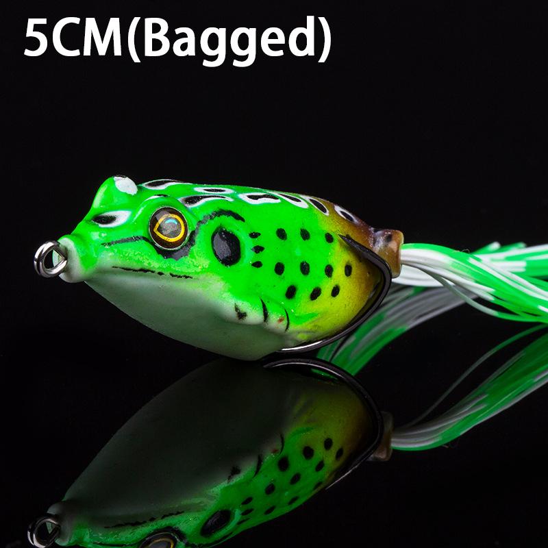 1Pcs Frog Bait Plastic Fishing Lure With Fishing Hooks Topwater Ray Frog Artificial 3D Eyes Fishing Tackle Accessory Fish Suppli