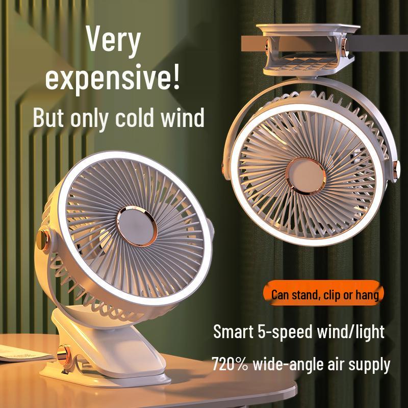 Portable Multifunctional Clip Fan: Strong Wind & Long Battery Life for Desktop or Outdoor Use
