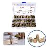 Pack of 130 Mixed Size Internal External Thread Furniture Nuts for Home Assembly and Repair in Storage Box