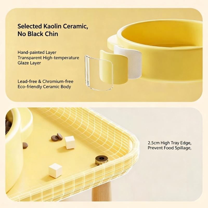 Ergonomic Cats Bowl Dining Table Set For Pet Cats And Dog Water and Food Feeder Feeding Station for Indoor Wet and Dry Food