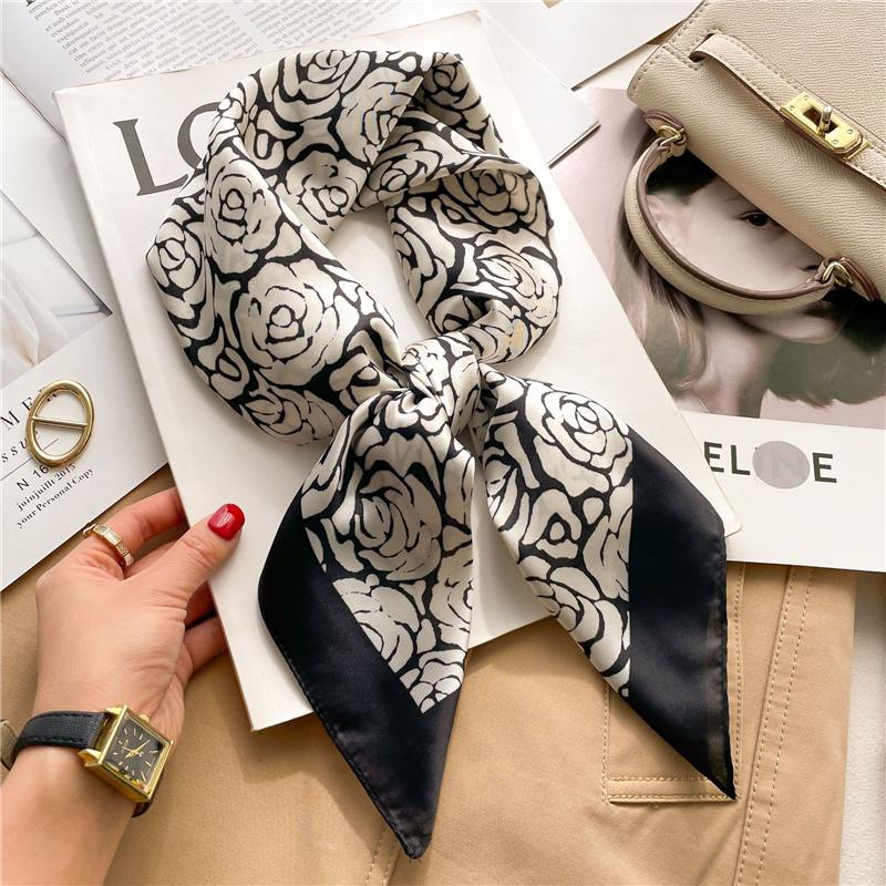 70*70cm Gedruckt Quadrat Schal Frauen Kopftuch Haarband Halstuch Kopf Hijab Dame Stirnband Foulard Tasche Band