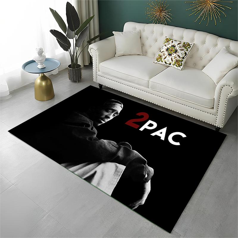 Rapper Eminem Tupac 2pac Hip Hop Rap God Carpet Rug for Playroom Bedroom Living Room Sofa Home Decor,kid Area Rug Non-slip