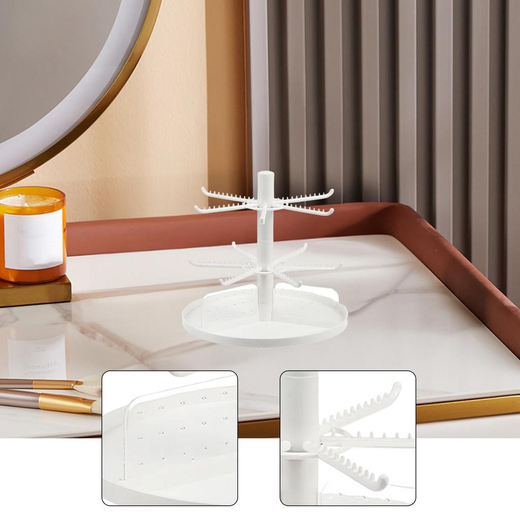 Jewelry Display Stand Hanger with Storage Tray Multifunctional for Hair Accessories Dresser