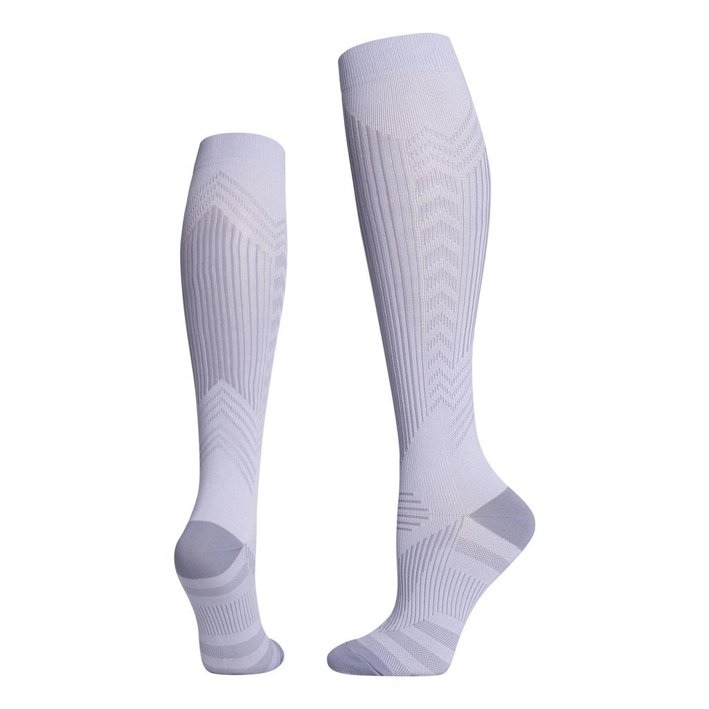 Meikes High Tube Compression Socks with Reflective Stripes for Running, Skipping, Cycling