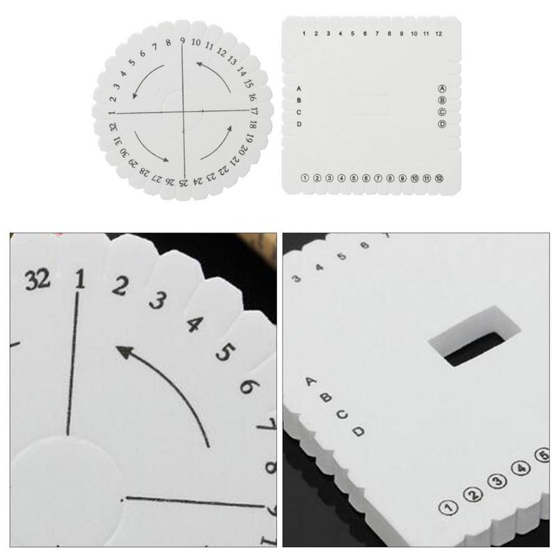 Round Square Bracelet Knitting Braiding Disk Kumihimo Beading Cord Disc Disk Tray Braided Rope Weaving DIY Craft Tools2Pcs