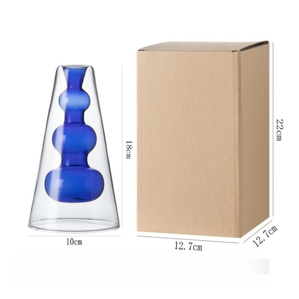 Kreative Farbige Glasvase Heimdeko Doppelschichtige Glasvase Esstischdekoration Blumenarrangementsvase Hydroponisch