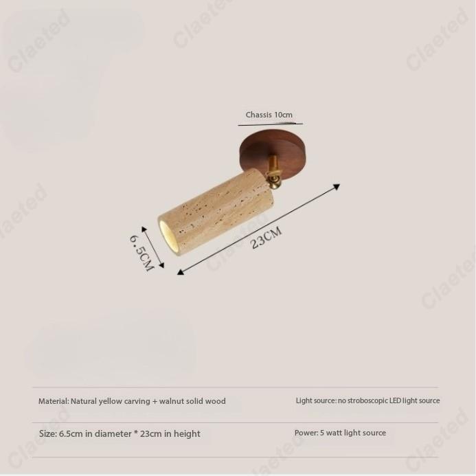 

Retro LED Yellow Cave Stone Walnut Wall Lamp Lighting Dining Room Living Room Corridor Bedroom Bedside Lighting