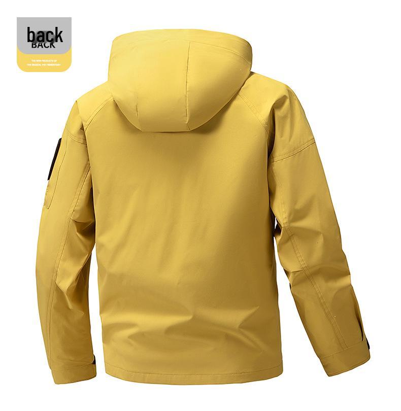 Frühlings Herren Dünne Wasserdichte Arbeitsjacke mit Kapuze - Trendig, Vielseitig, Lässiger Bergsteigerstil
