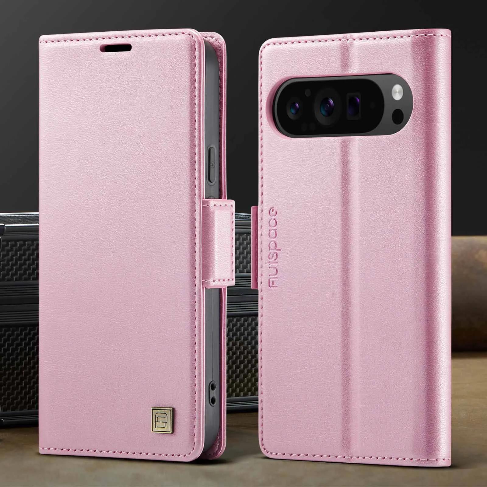 

Магнитный чехол-книжка для телефона Google Pixel 9 Pro XL 8A 8 с RFID-блокировкой, из ретро-кожи PU, с держателем для карт, противоударный чехол For Google Pixel 8 Pro